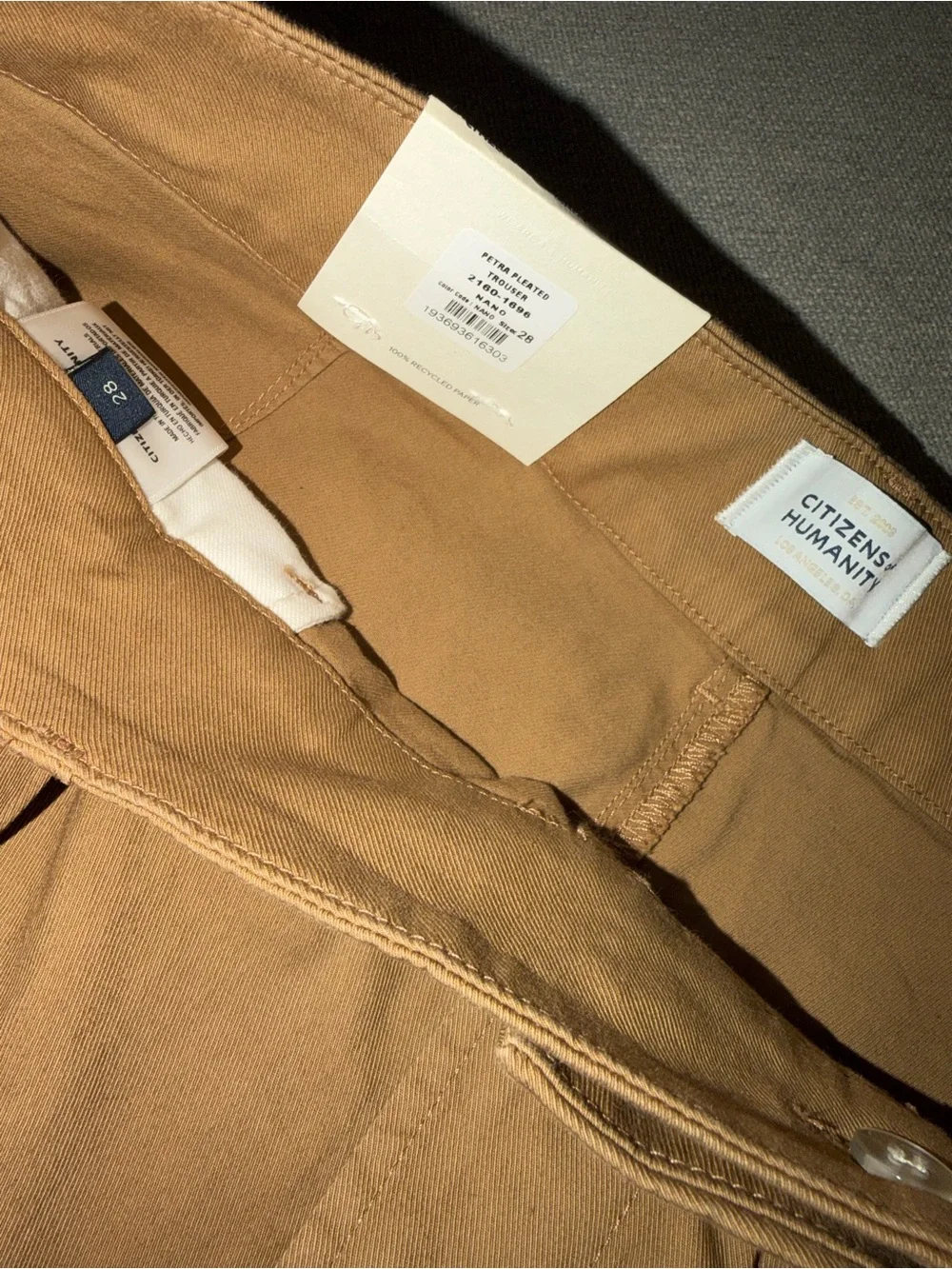 Wide-Leg High-Waist Pants in Tan, PANTALONES PLISADOS PETRA - Picture 8 of 12